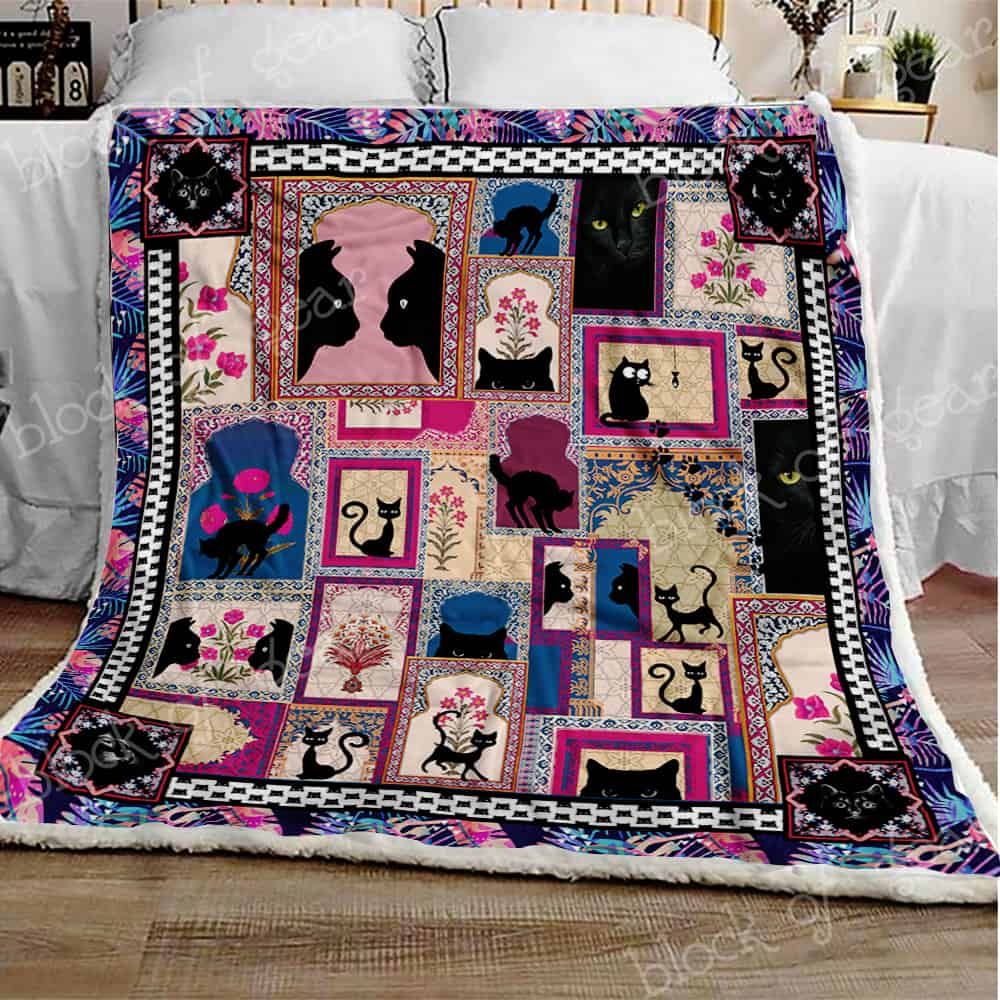 Black Cats CLA08110208F Sherpa Fleece Blanket