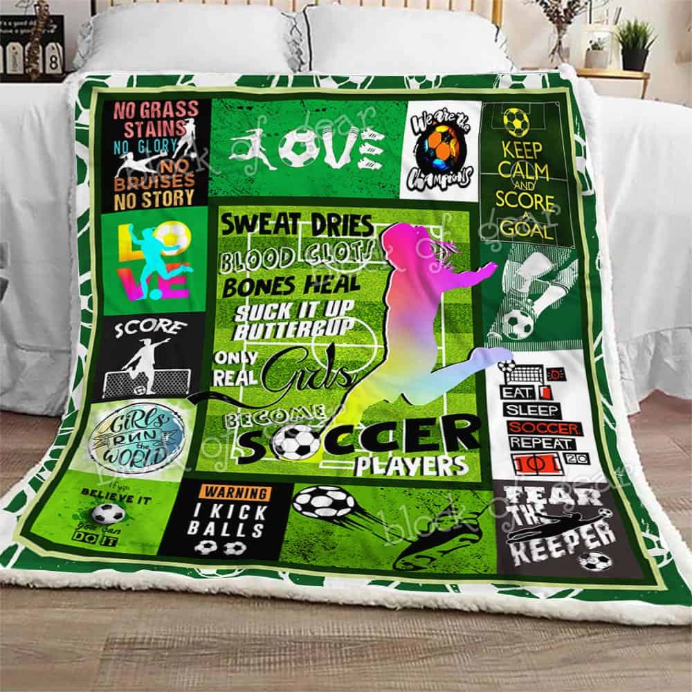 Only Real Girls Become Soccer Players CLA08110658F Sherpa Fleece Blanket