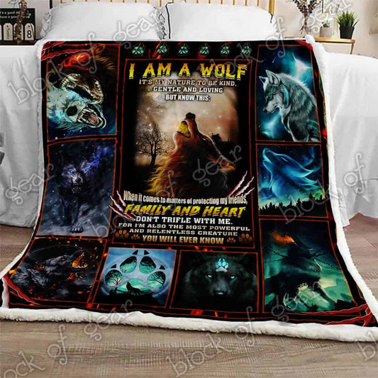 I Am A Wolf CLA08110152F Sherpa Fleece Blanket