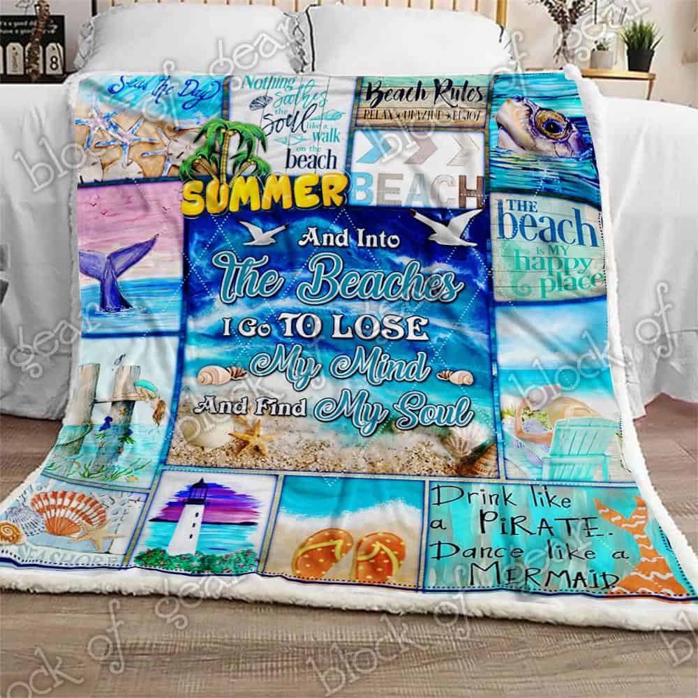 And Into The Beaches I Go CLA08110508F Sherpa Fleece Blanket