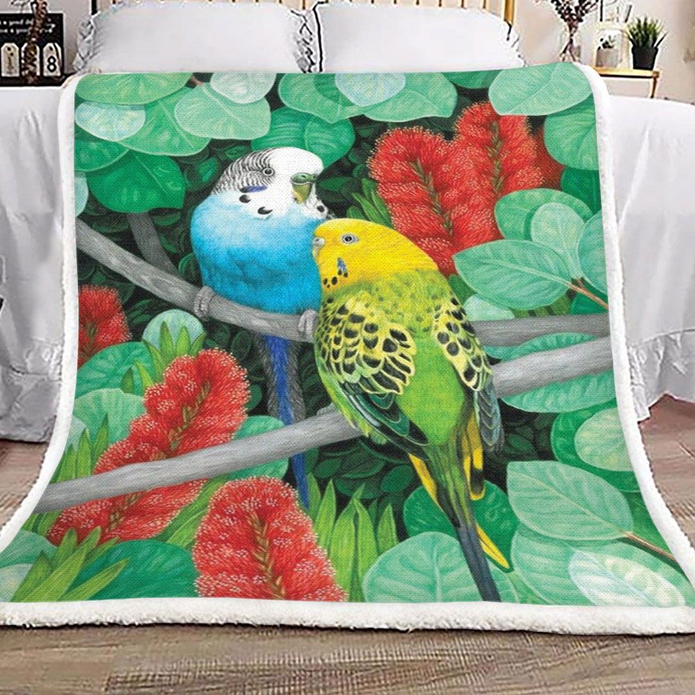 Colorful Parrot BL0811189F Sherpa Fleece Blanket