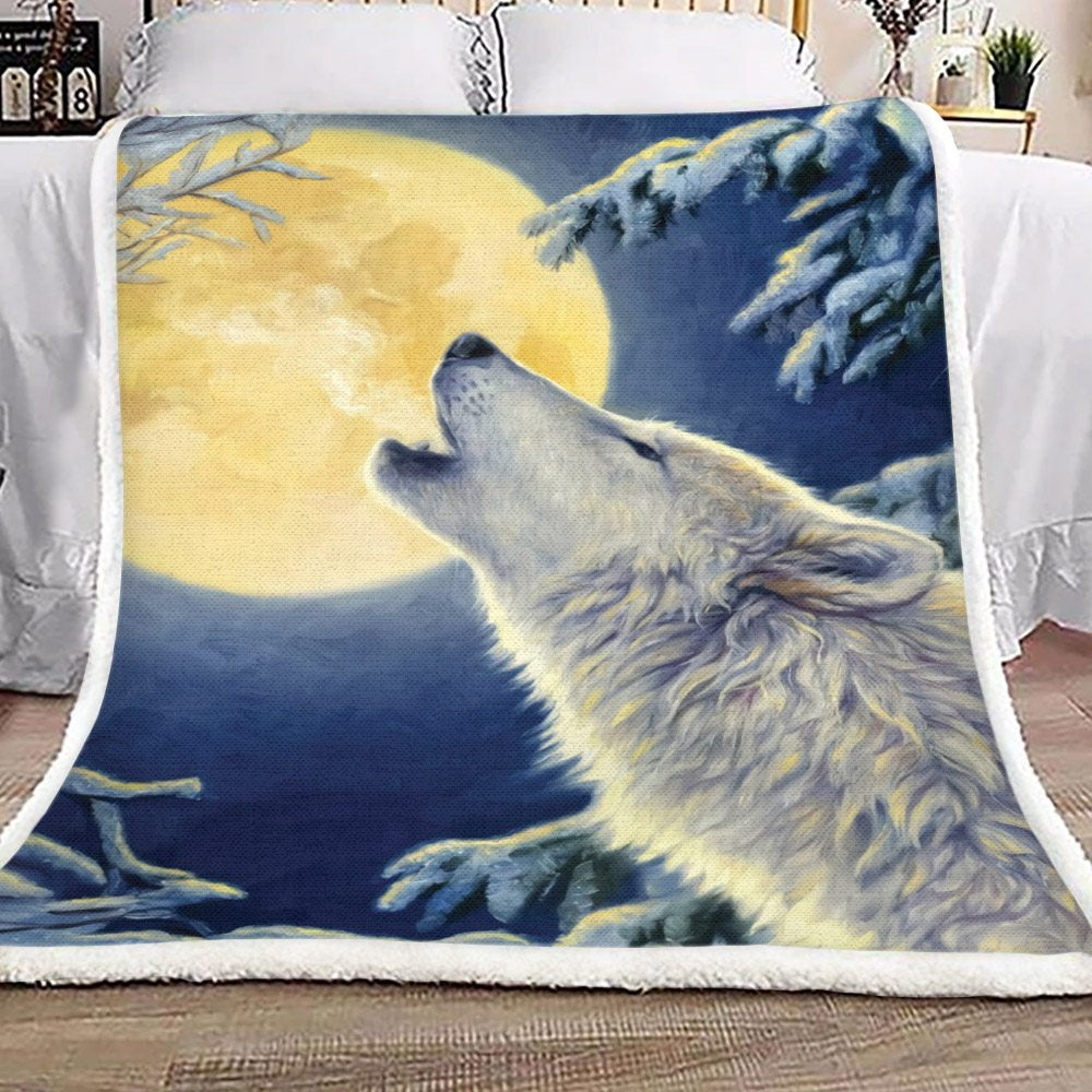 Wolf And Moon DD0811014F Sherpa Fleece Blanket