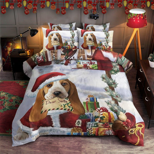 Merry Christmas Basset Hound CG0811094T Duvet Cover Bedding Sets
