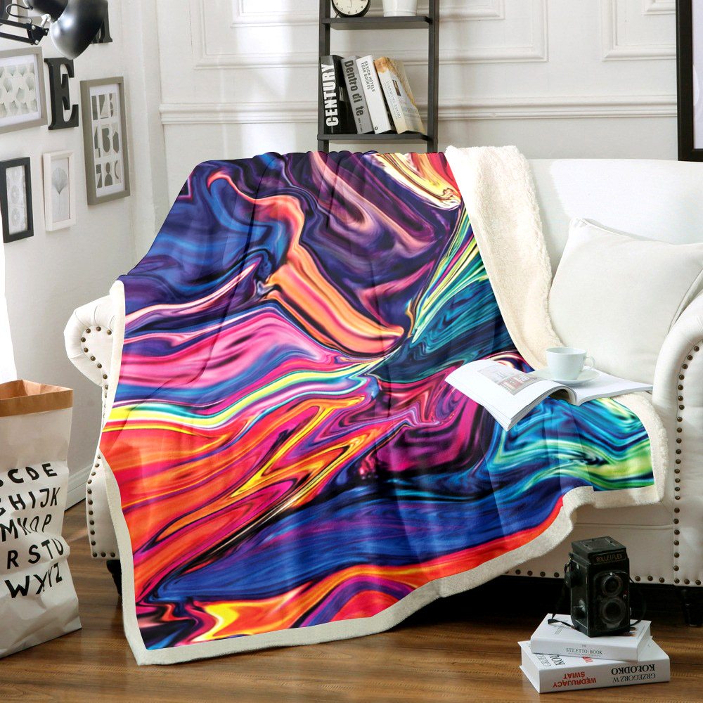 Colorful AA0811034TT Sherpa Fleece Blanket