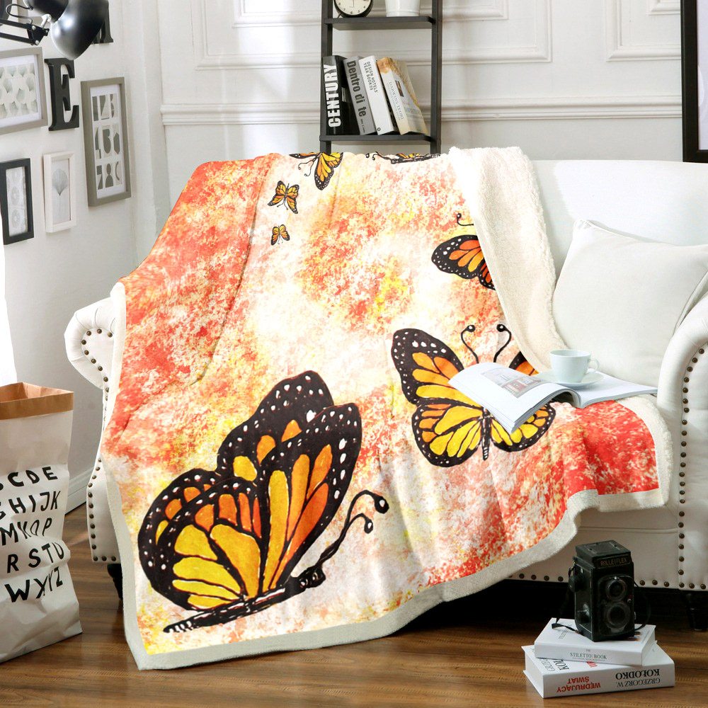 Monarch Butterfly TT0811096TT Sherpa Fleece Blanket