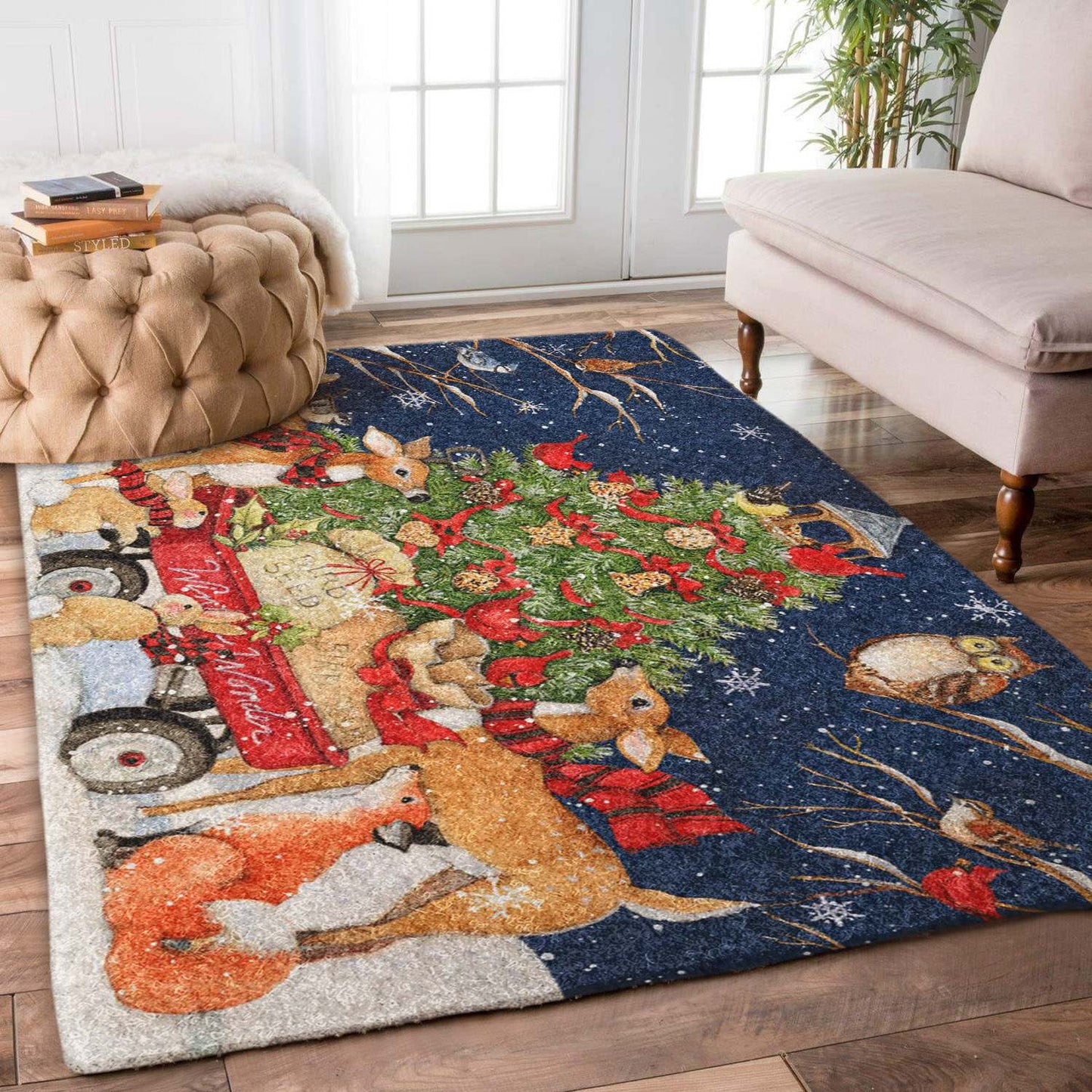 Animals Merry Christmas HN0811003R Rug