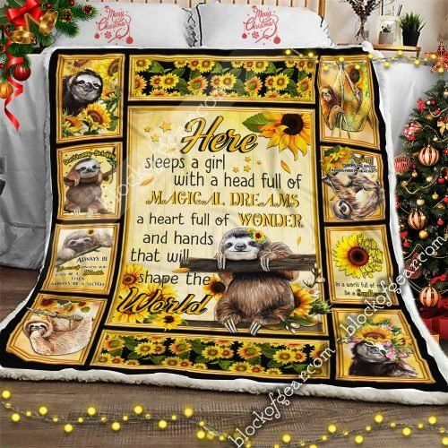 Sloth And Sunflower CL08110233MDF Sherpa Fleece Blanket