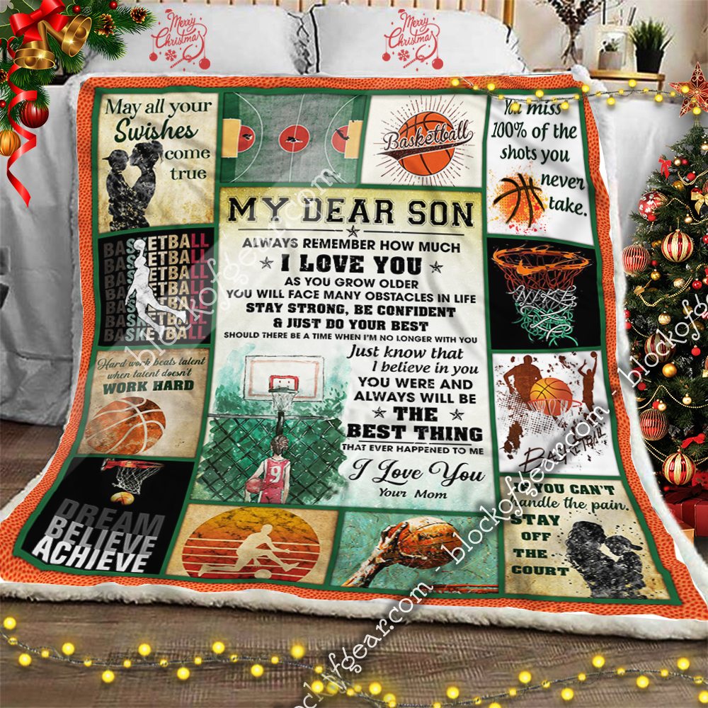 My Dear Son Basketball CL08110199MDF Sherpa Fleece Blanket