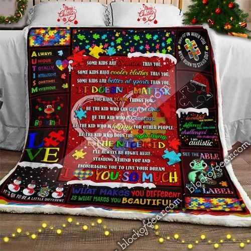 A Piece Of My Heart Has Autism CL08110003MDF Sherpa Fleece Blanket