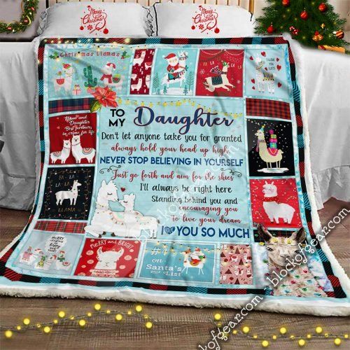 Daughter My Fa La Llama Christmas CL08110095MDF Sherpa Fleece Blanket