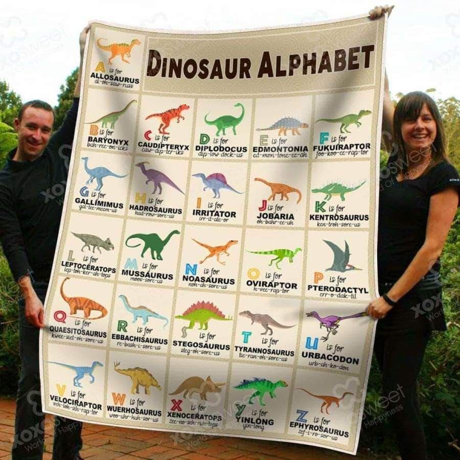 Dinosaur Alphabet CL08110101MDF Sherpa Fleece Blanket