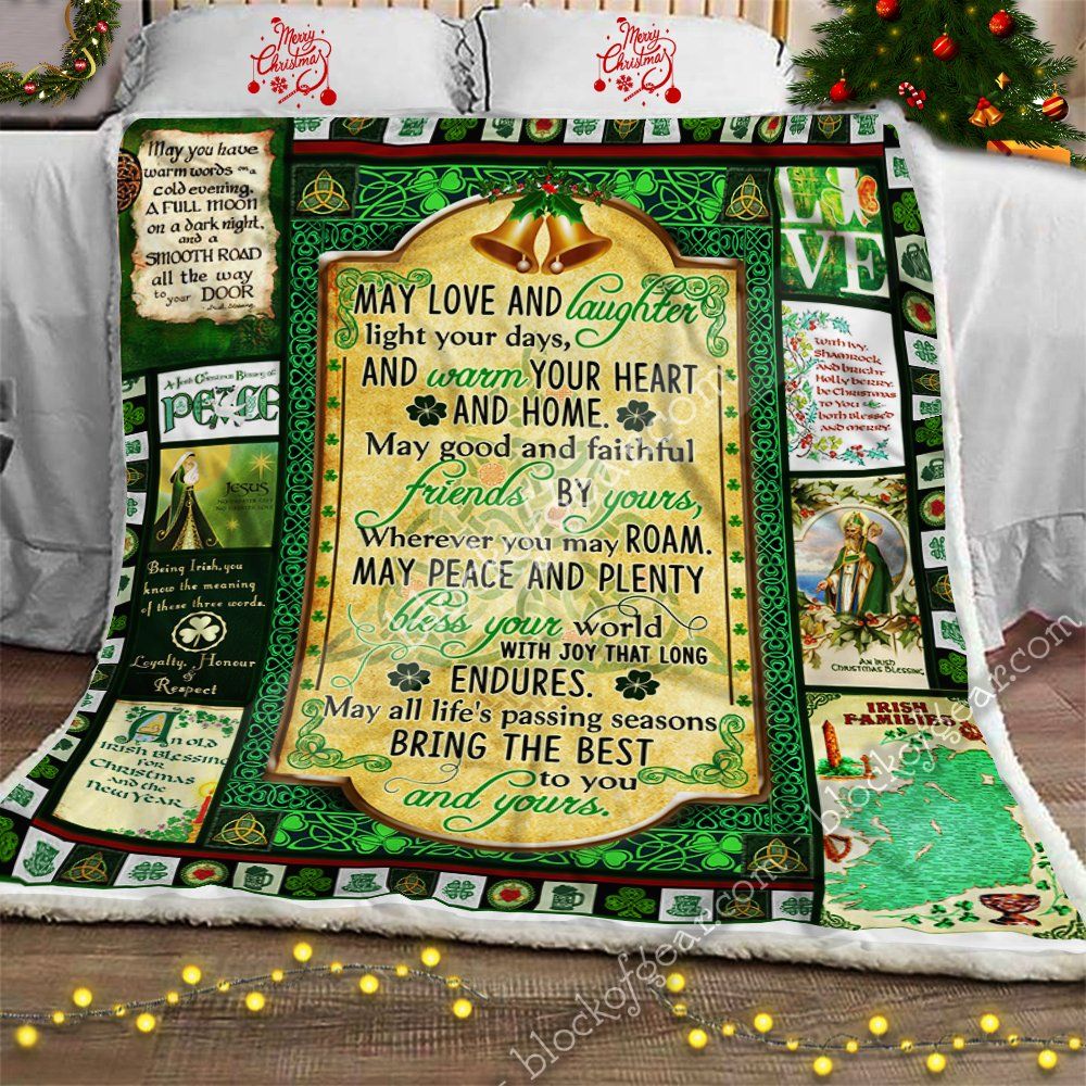 Irish Christmas Blessings CL08110175MDF Sherpa Fleece Blanket