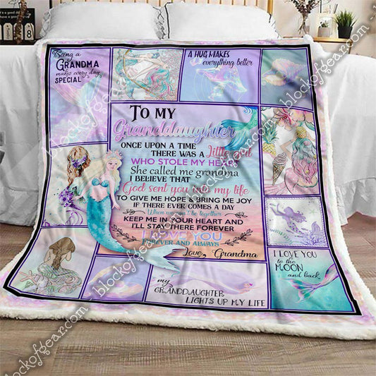 My Granddaughter Mermaid CL08110202MDF Sherpa Fleece Blanket