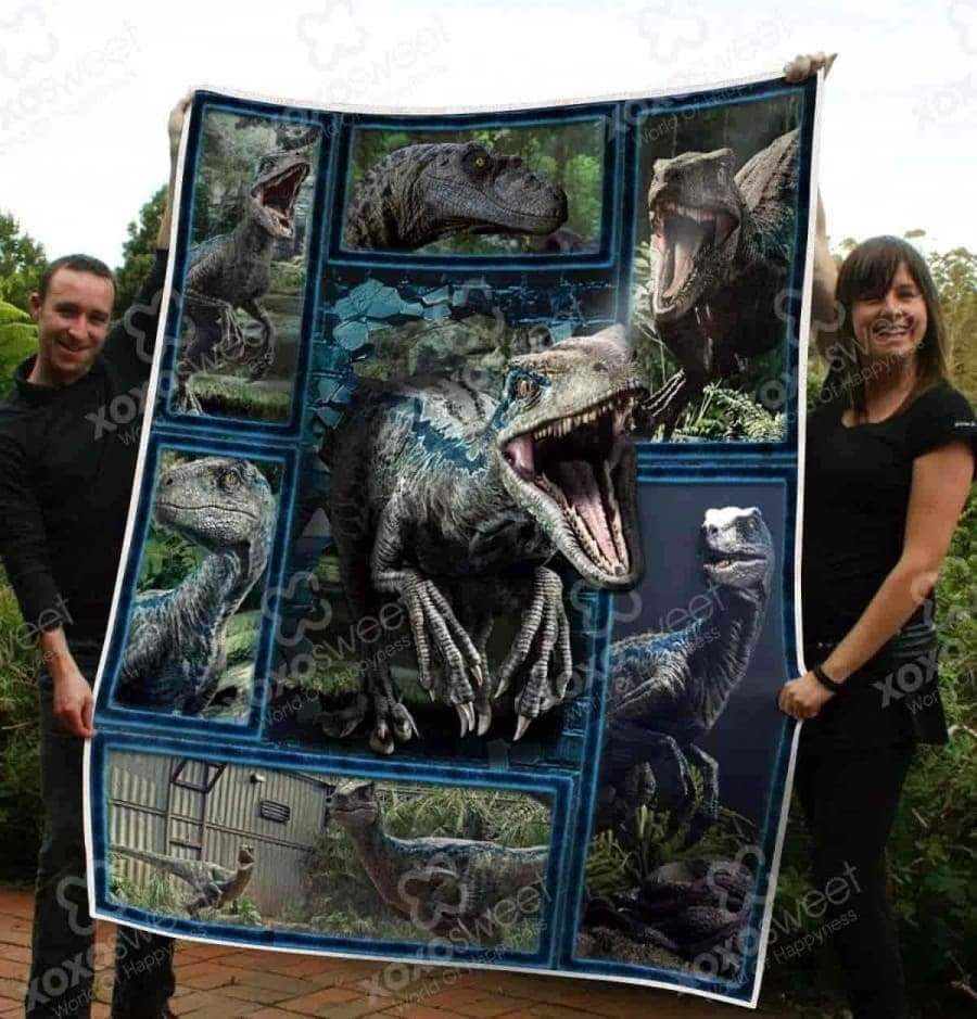 Blue Breaking Wall Dinosaur CL08110042MDF Sherpa Fleece Blanket