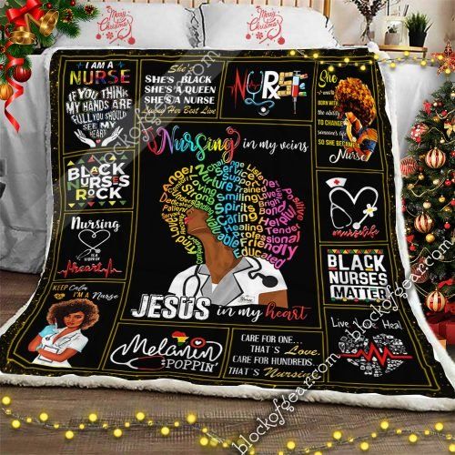 Black Nurse CL08110040MDF Sherpa Fleece Blanket