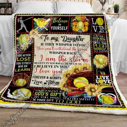 Believe In Yourself As Much As I Believe In You Softball CL08110032MDF Sherpa Fleece Blanket