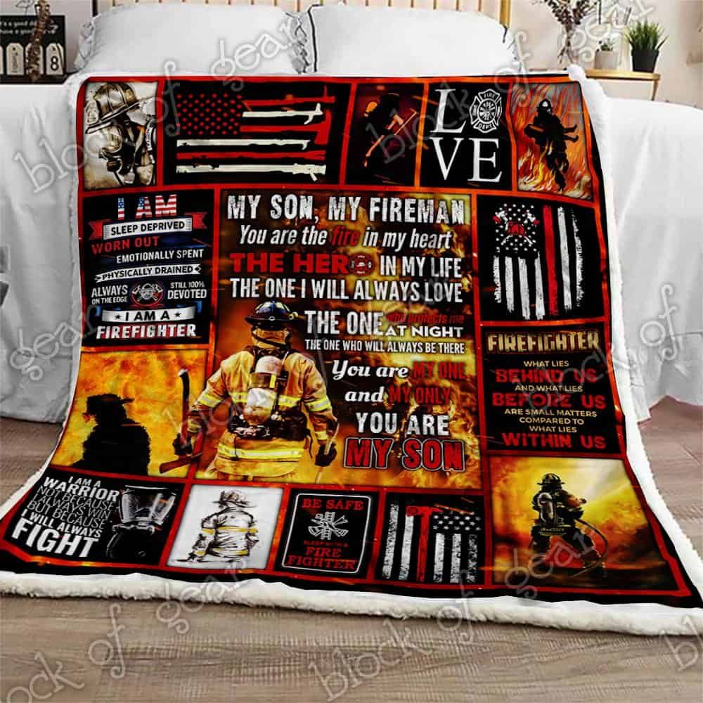 My Son My Fireman CLA1111666F Sherpa Fleece Blanket