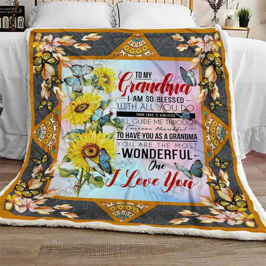 To My Grandma CLA1111217F Sherpa Fleece Blanket