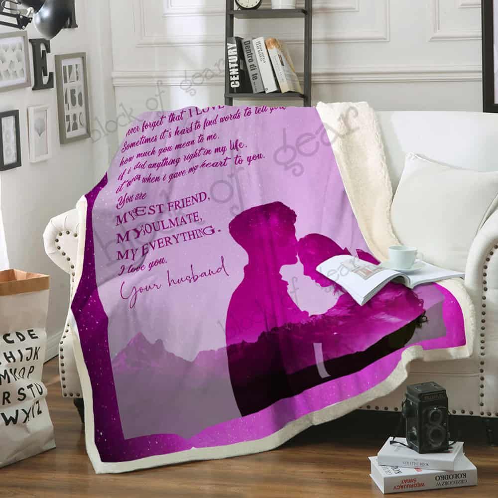 My Wife You Are My Best Friend My Soulmate My Everything CLA1111241F Sherpa Fleece Blanket