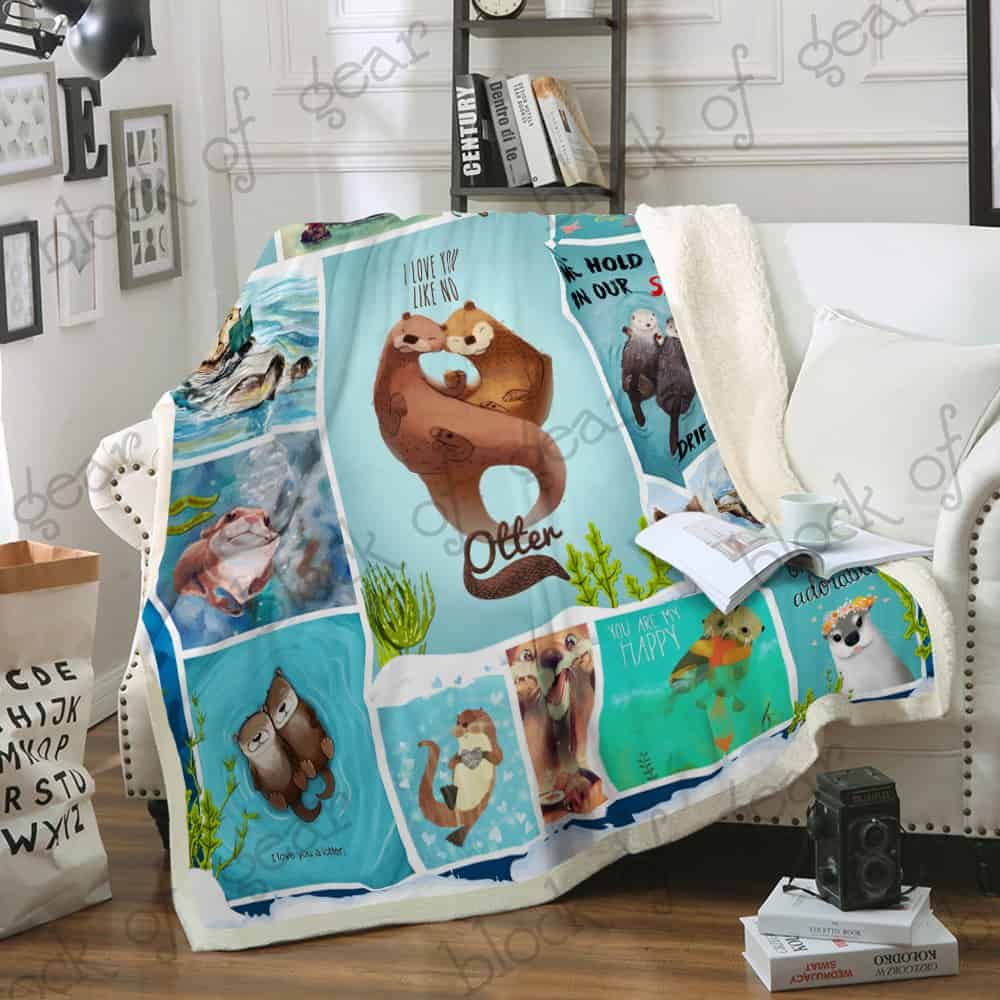 Otter Lover CLA1111731F Sherpa Fleece Blanket