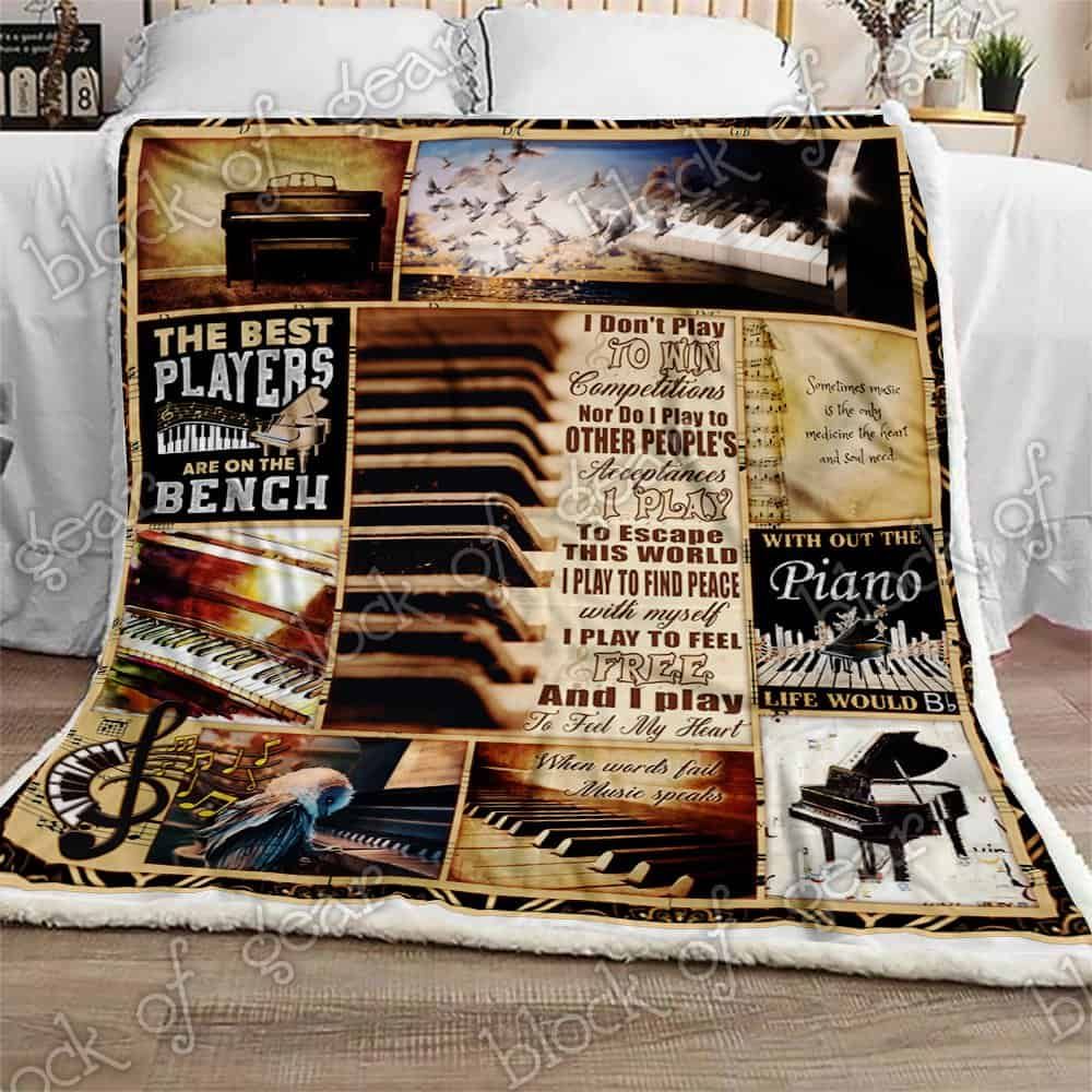 I Love Playing Piano CLA1111818F Sherpa Fleece Blanket