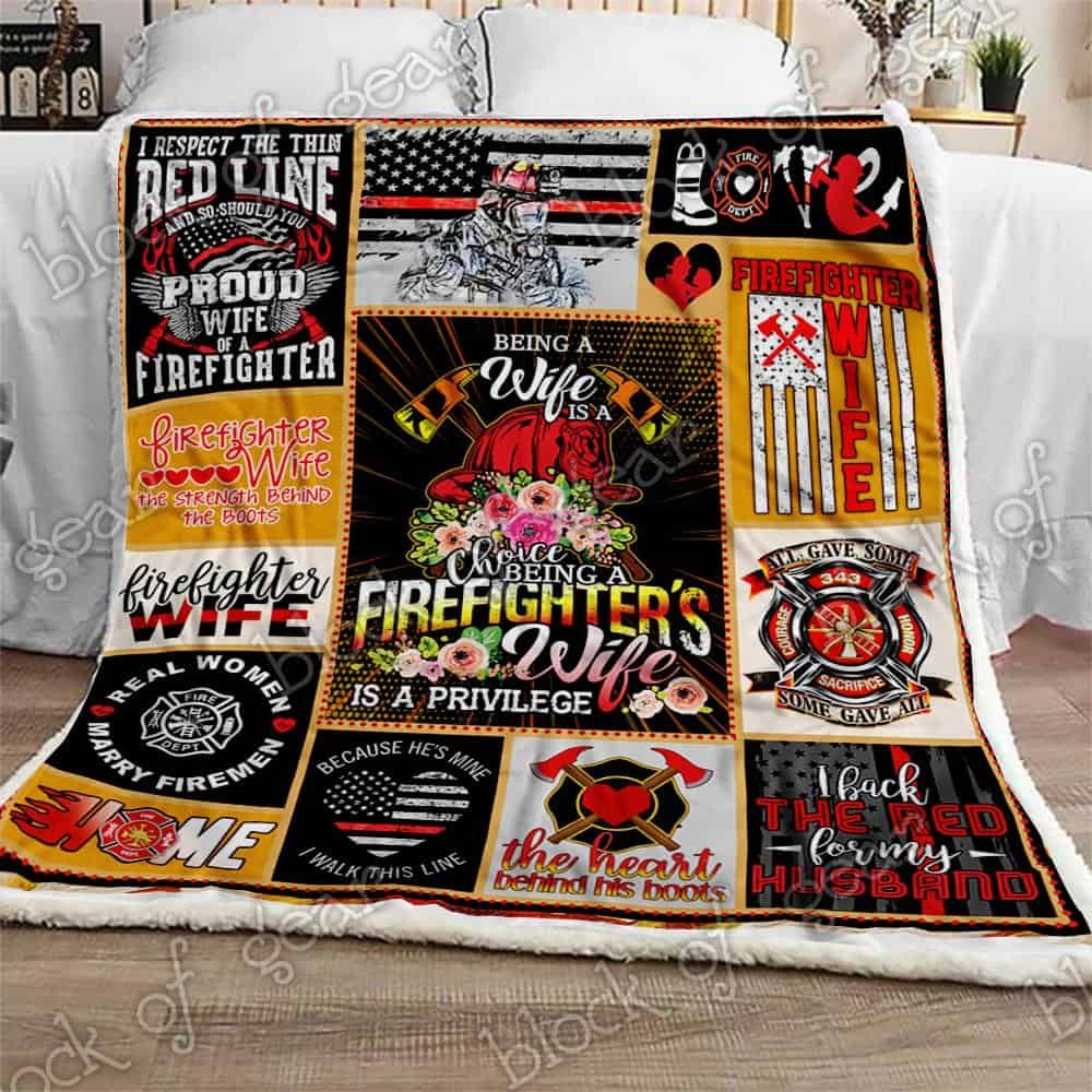 Firefighter Wife CLA1111627F Sherpa Fleece Blanket