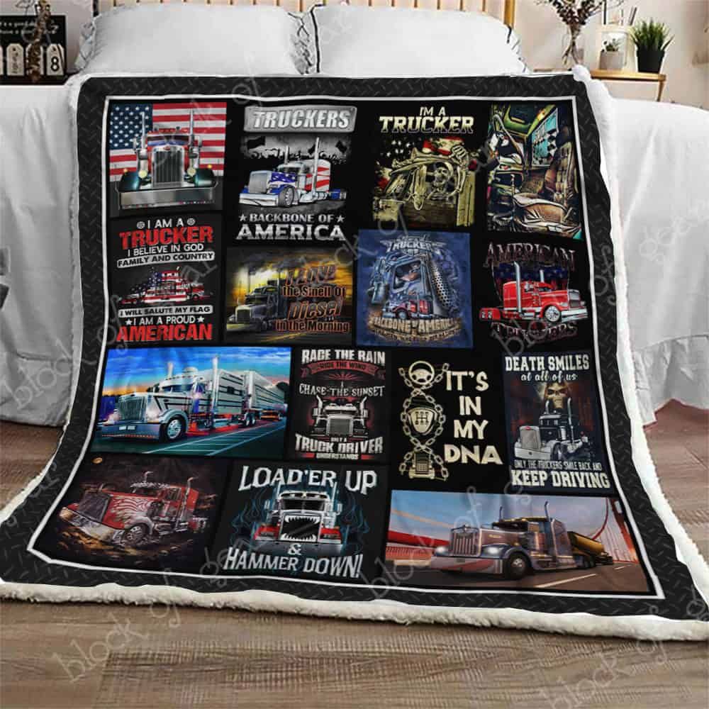 American Trucker CLA1111767F Sherpa Fleece Blanket