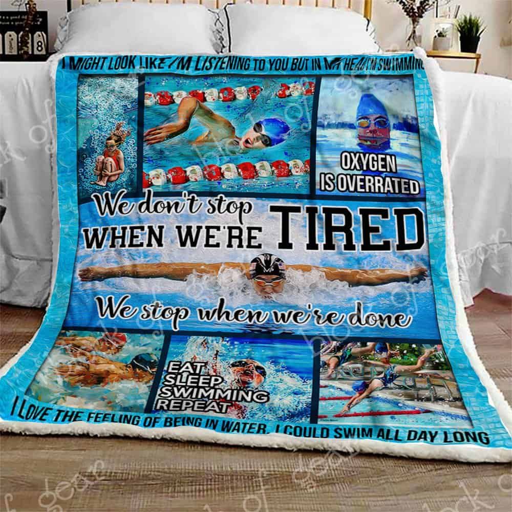 Swimming is My Therapy CLA16110615F Sherpa Fleece Blanket