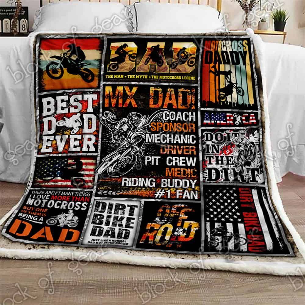 Motocross Dad CLA16110953F Sherpa Fleece Blanket