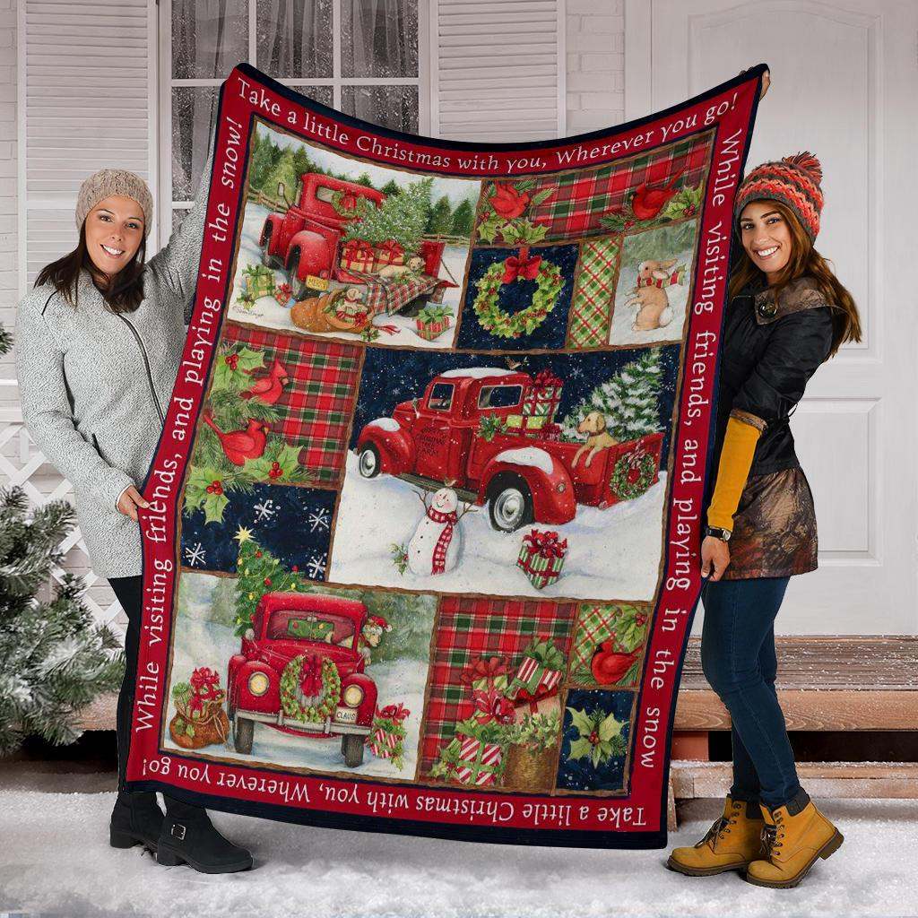 TRUCK MERRY CHRISTMAS CLA16110030F Sherpa Fleece Blanket