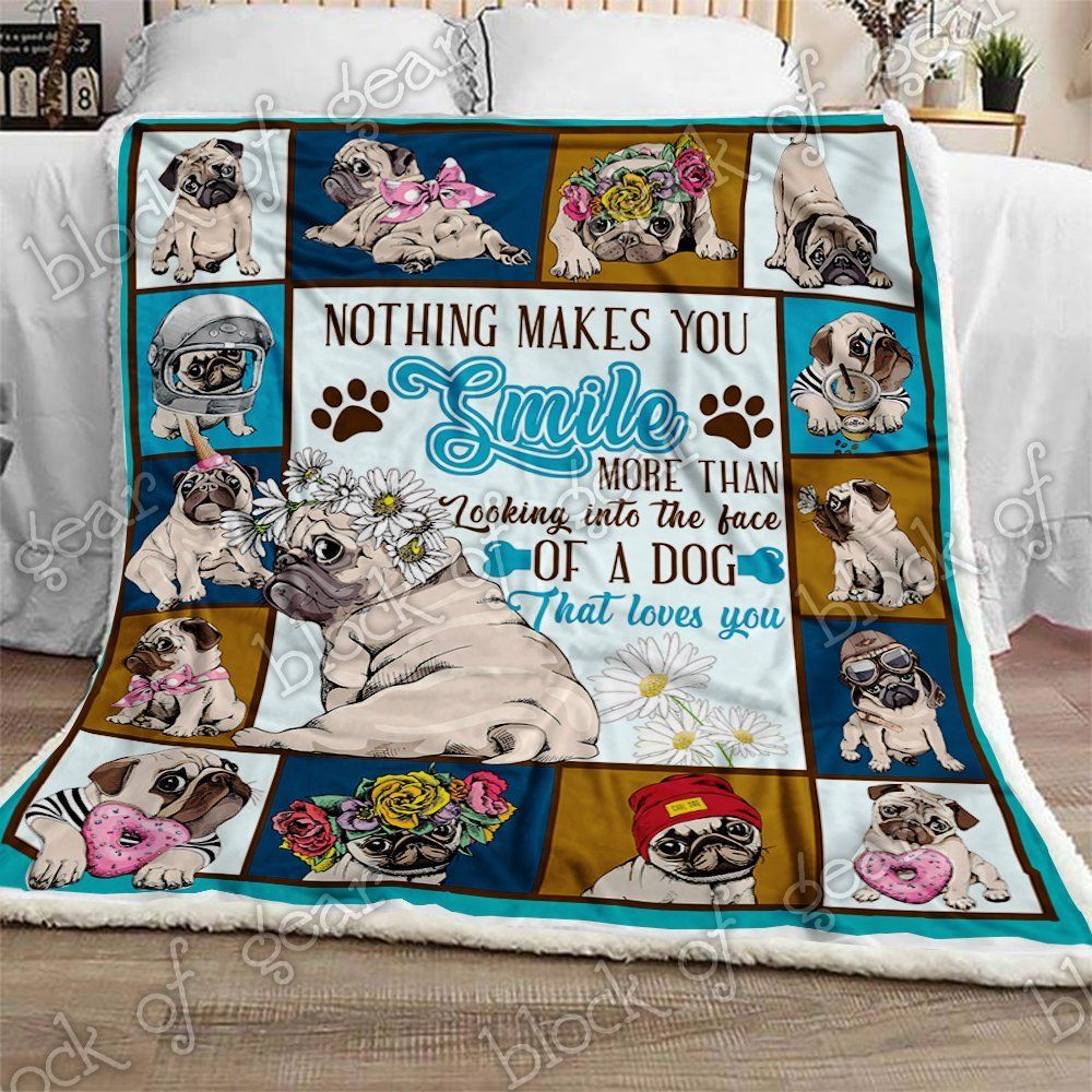 My Pug CLA16110815F Sherpa Fleece Blanket