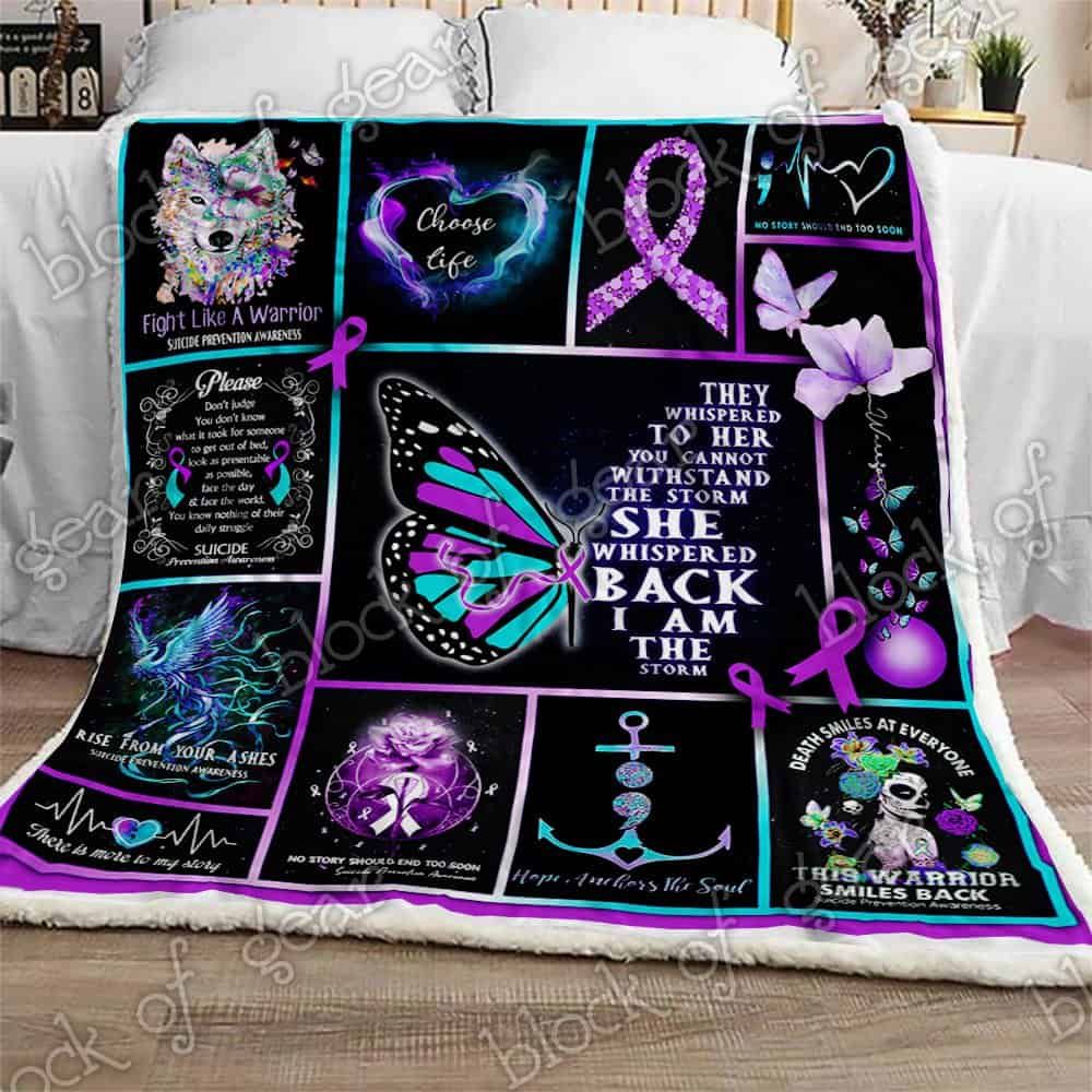 Suicide Prevention Awareness CLA16110356F Sherpa Fleece Blanket