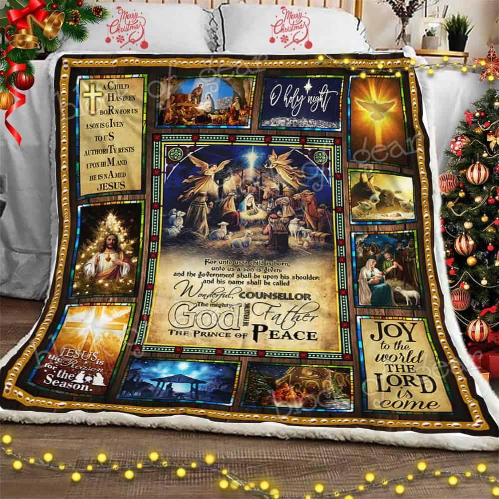 Joy To The World The Lord Is Come Jesus Christmas CLA16110556F Sherpa Fleece Blanket