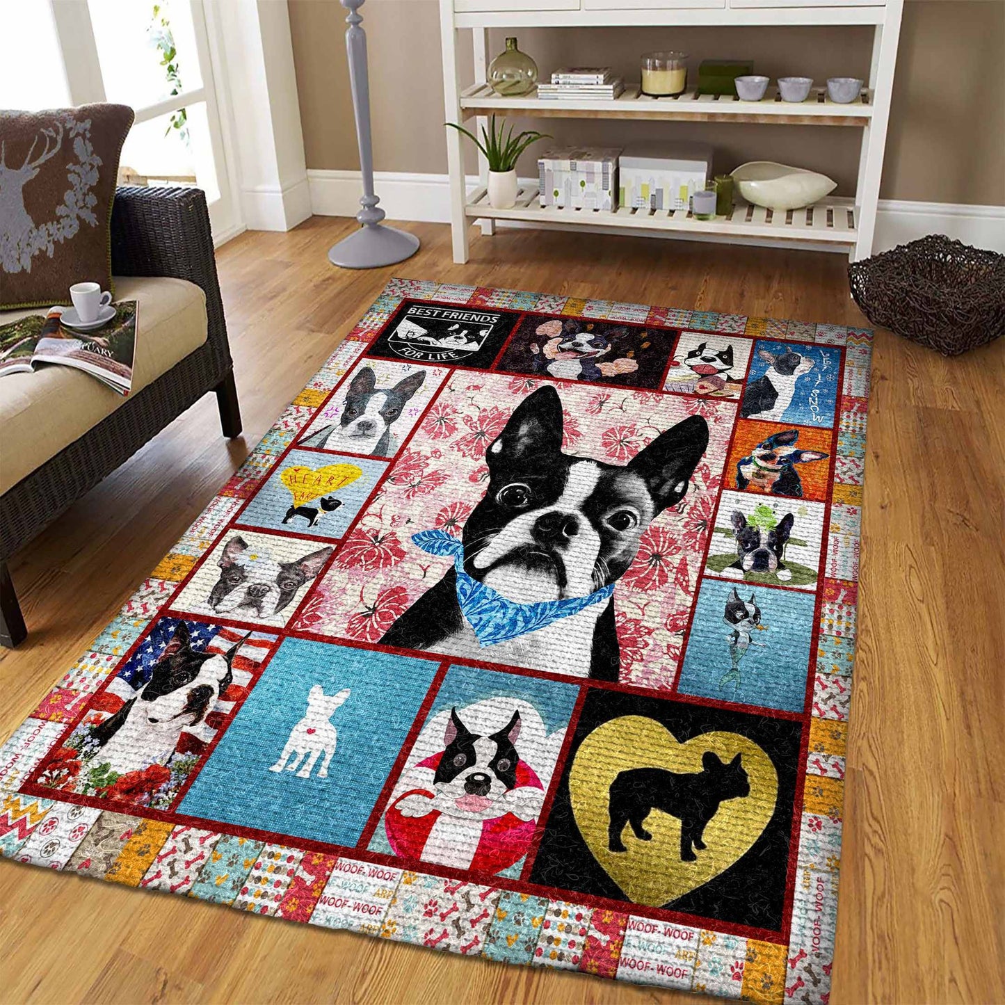 Boston Terrier CLA16111433R Rug