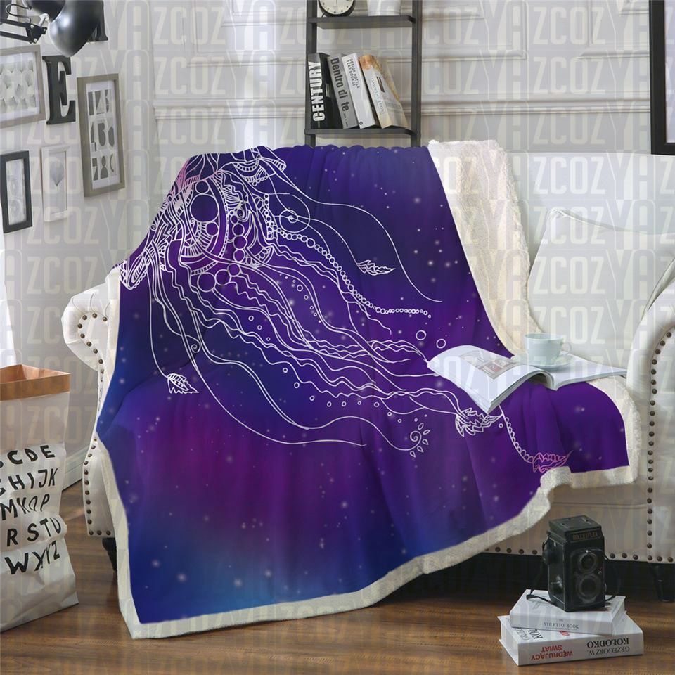 Galaxy Jellyfish CL21110403MDF Sherpa Fleece Blanket