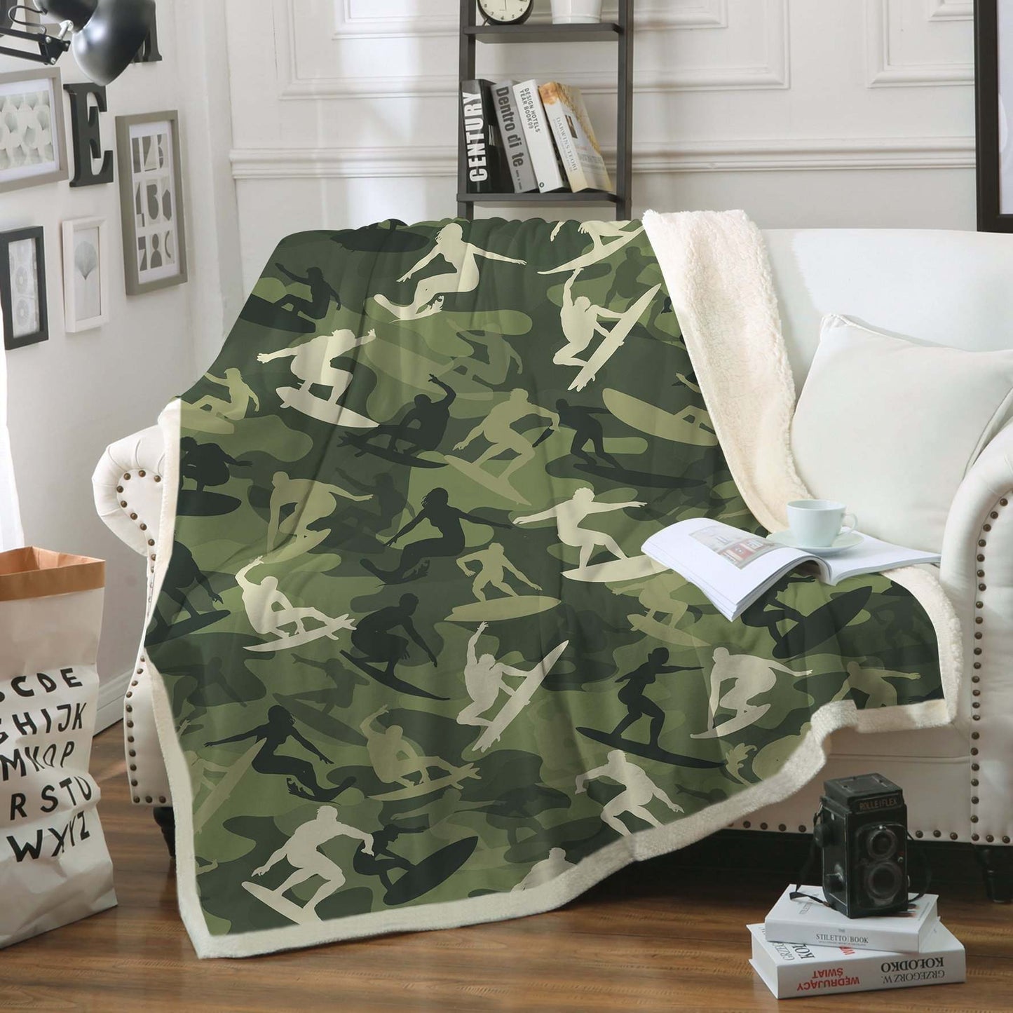 Camouflage Surfing CLA29110131F Sherpa Fleece Blanket