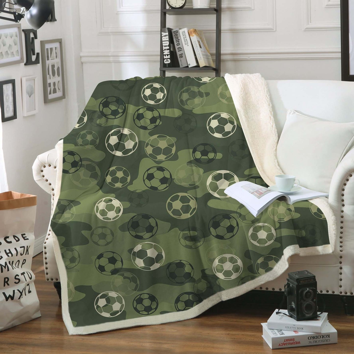 Camouflage Soccer CLA29110177F Sherpa Fleece Blanket