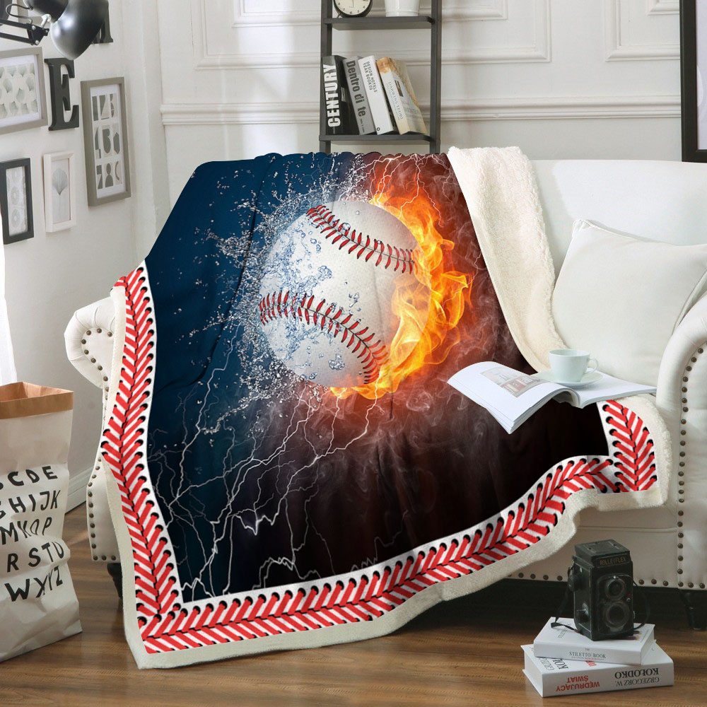 Baseball CLA29111692F Sherpa Fleece Blanket