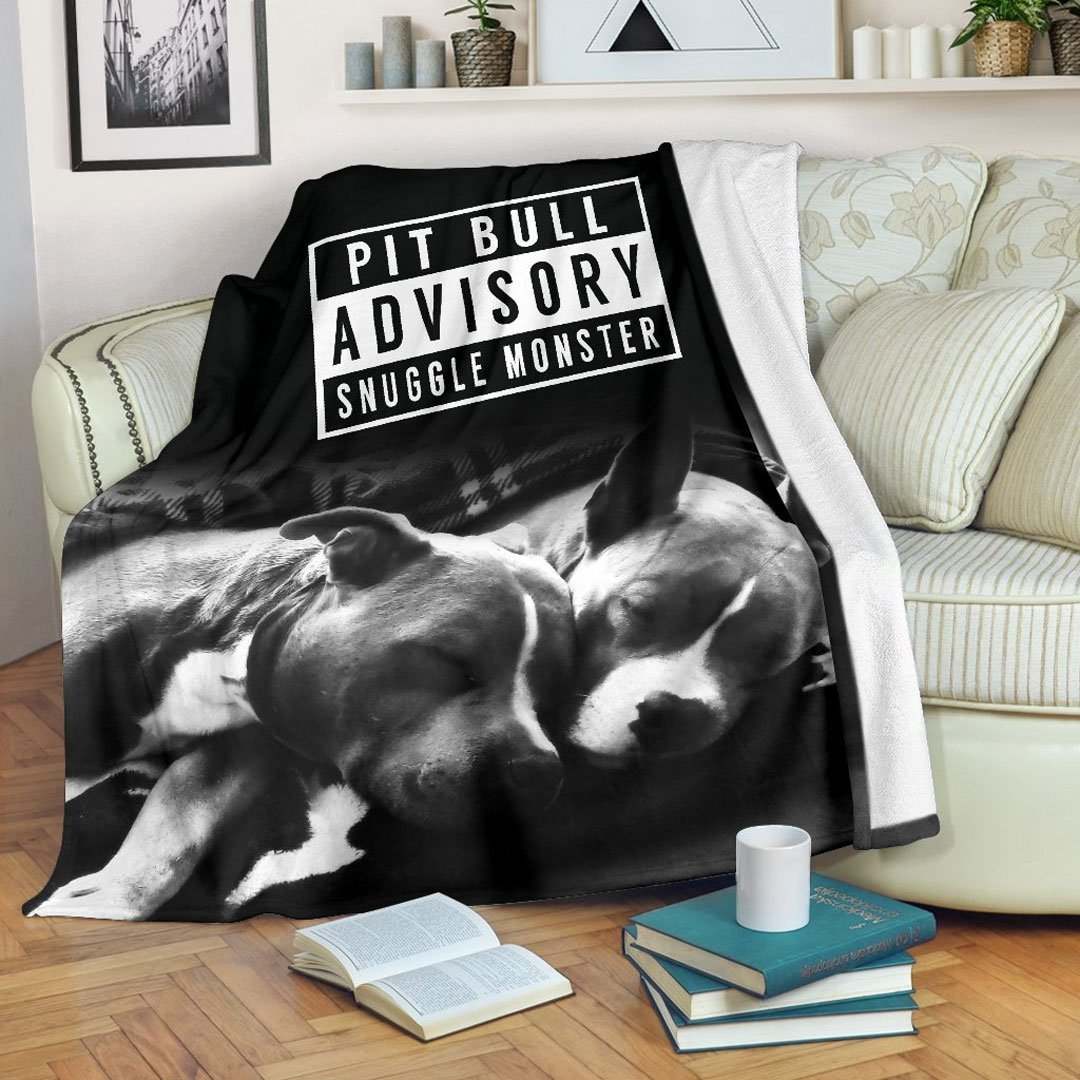 Pit Bull Advisory Snuggle Monster Throw CLA29110108F Sherpa Fleece Blanket