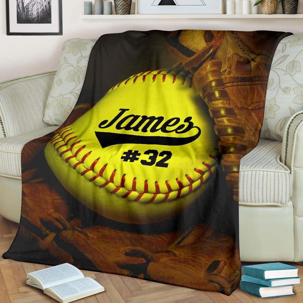 Softball And Glove CLA0312138F Sherpa Fleece Blanket