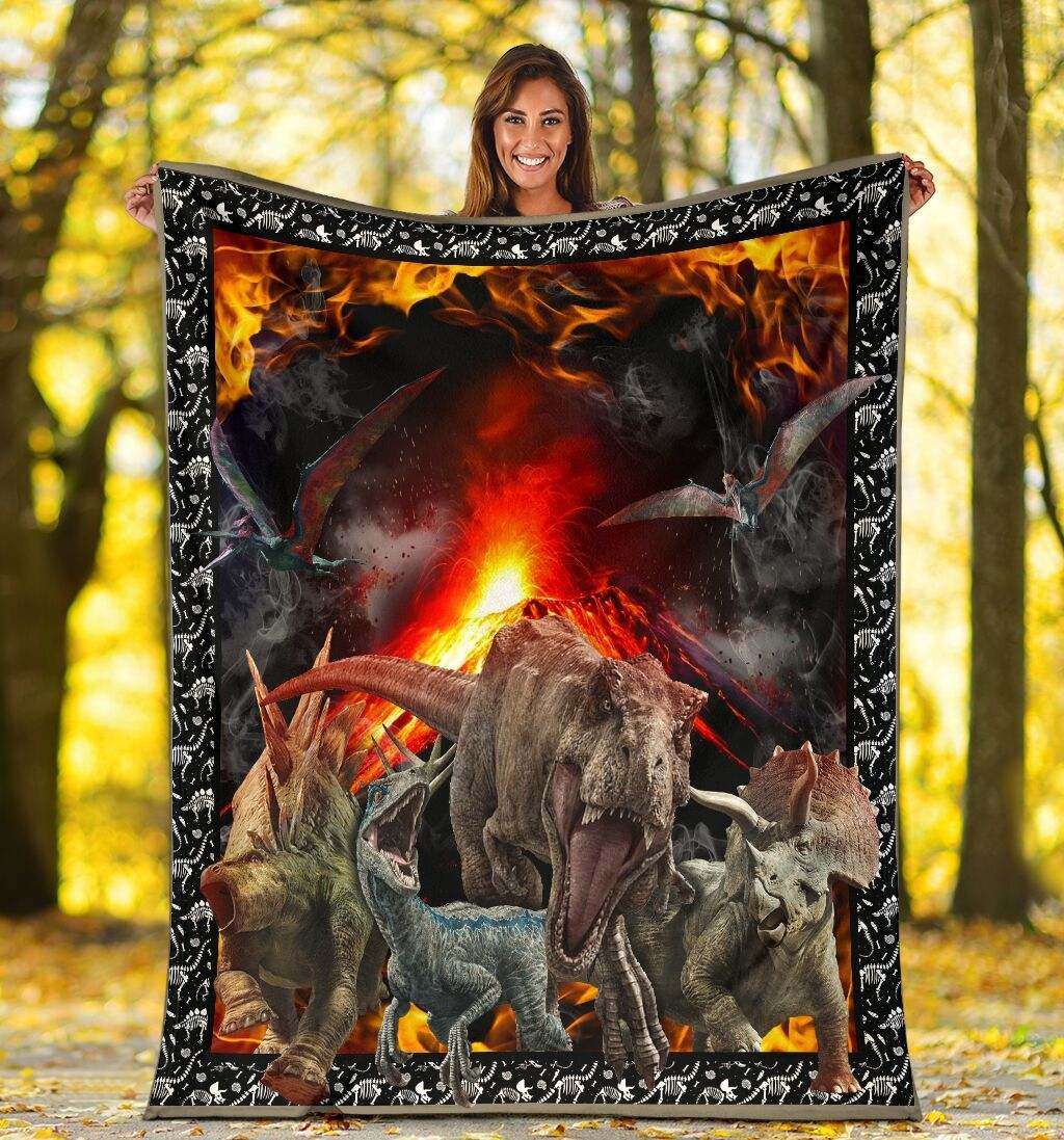 3D T Rex Tyrannosaurus Dinosaur CLA0412197F Sherpa Fleece Blanket