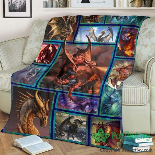 Dragons Gift Idea For Dragon Lover CLA0412349F Sherpa Fleece Blanket