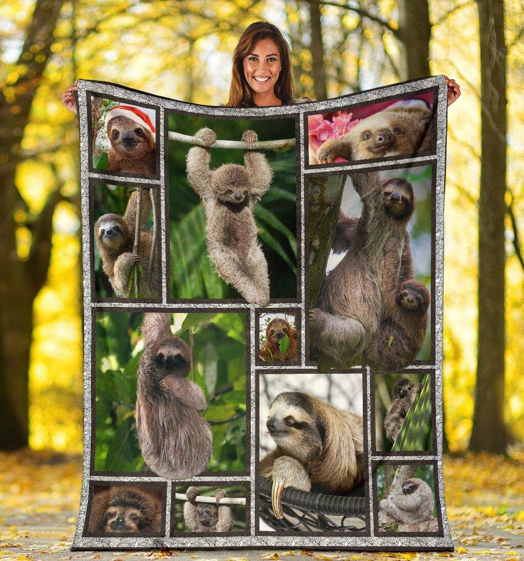 3D Sloth CLA0412008F Sherpa Fleece Blanket