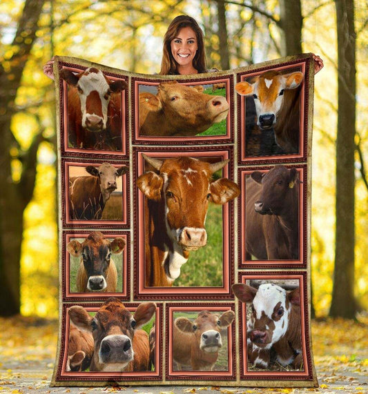 3D Cow Farming CLA0412241F Sherpa Fleece Blanket