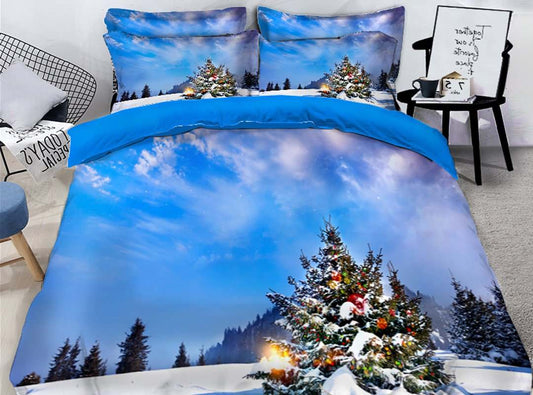 3D Christmas Tree Winter CLA05120261B Duvet Cover Bedding Sets