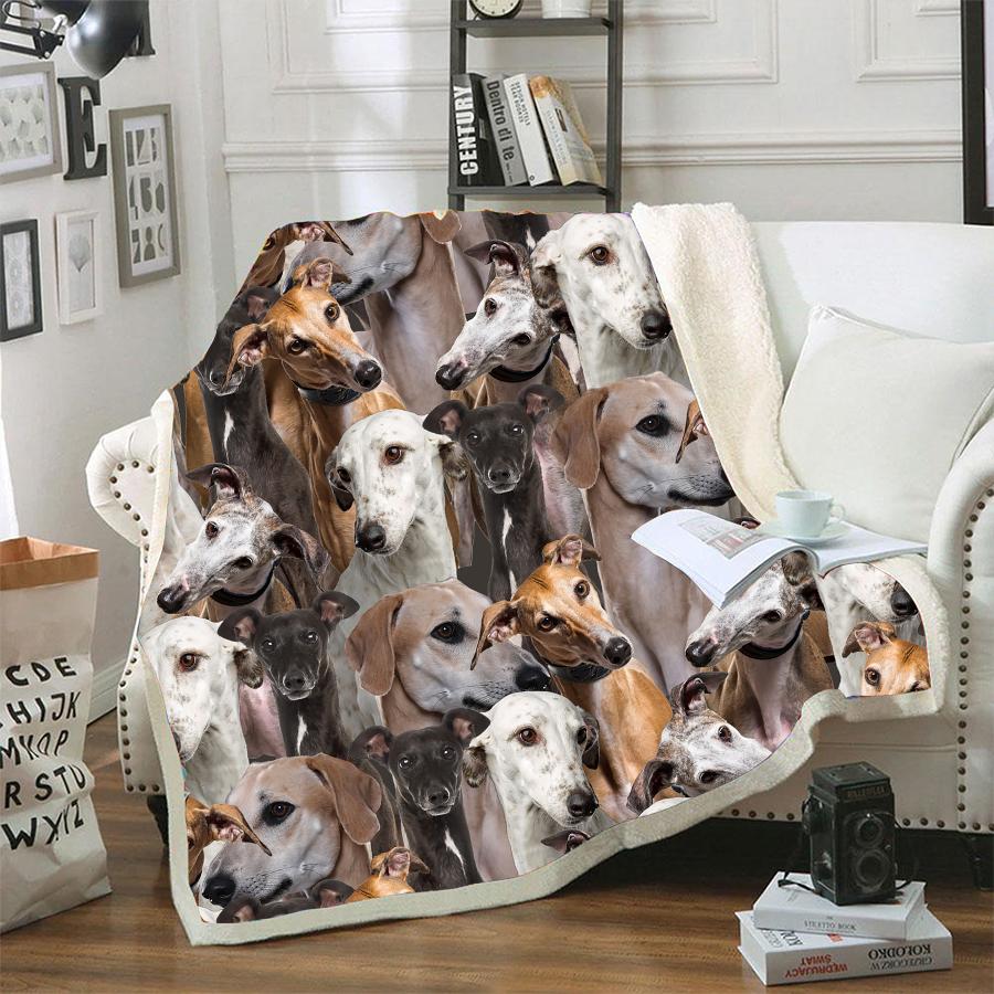 Greyhound CLA10120409F Sherpa Fleece Blanket