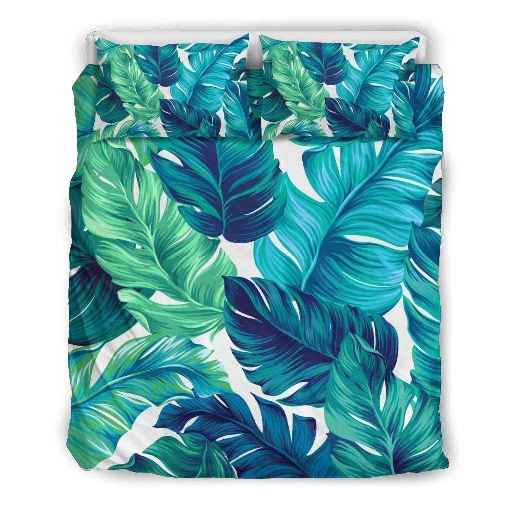 Teal Tropical Leaf Pattern CLA10120838B Bedding Sets