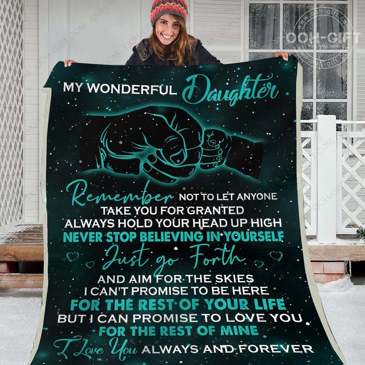 Daughter My Wonderful Daughter CLA12120157F Sherpa Fleece Blanket