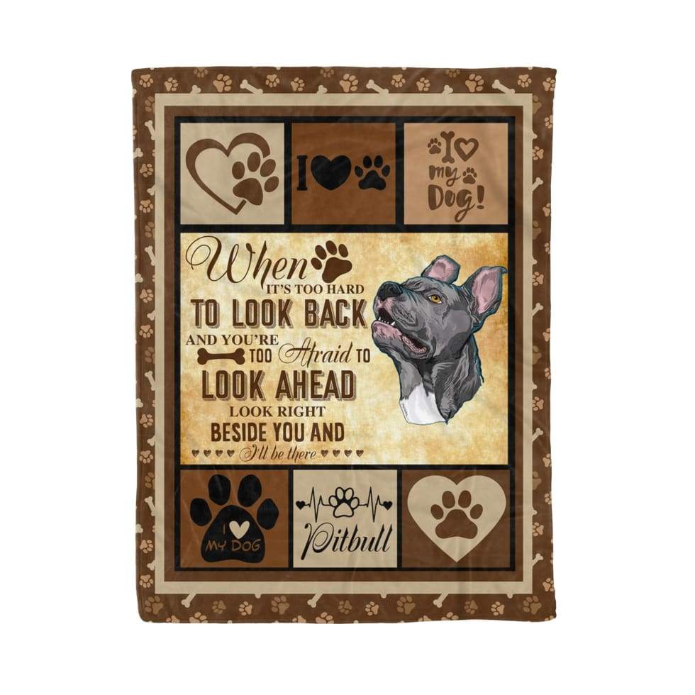 I Love My Pitbull Dog CLA1312839F Sherpa Fleece Blanket