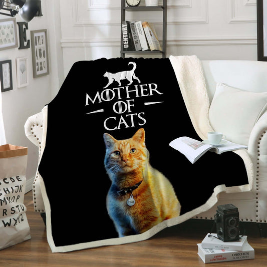 Mother Cats CLA16120703F Sherpa Fleece Blanket